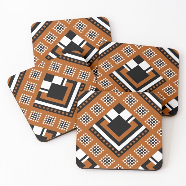 Item preview, Zimbabwe | Modified Traditional Retso Pattern( Orange, White and Black)  designed and sold by DesignbyDAE.