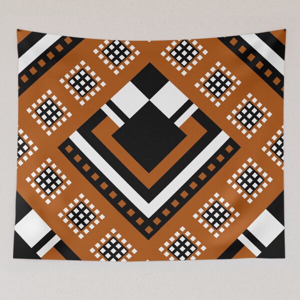 Item preview, Zimbabwe | Modified Traditional Retso Pattern( Orange, White and Black)  designed and sold by DesignbyDAE.