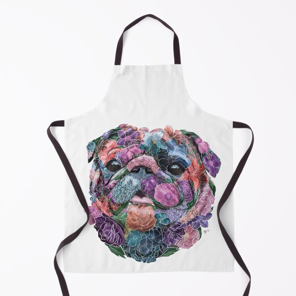 Item preview, Pug, Pug Lover Gift, Pug Floral, Flower Pug, Floral Pug, Pug Art, Pug Owner, Pug feminine designed and sold by Beaniebow.