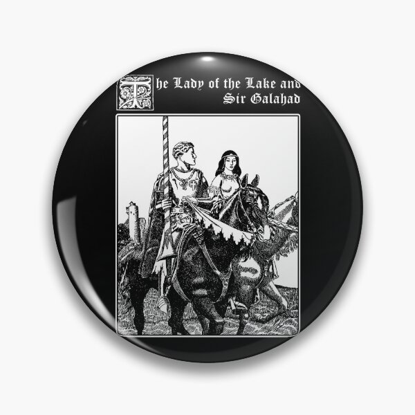 Item preview, Dama del Lago y Sir Galahad, Regalo Artúrico, Mitos y Leyendas, Ilustración Vintage designed and sold by Proverbial Wisdom Design.