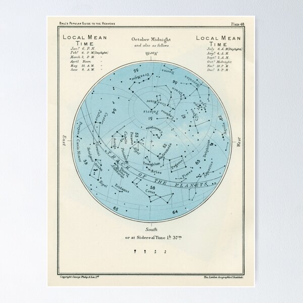 Item preview, Star map October Midnight designed and sold by Nicolas Roughton.