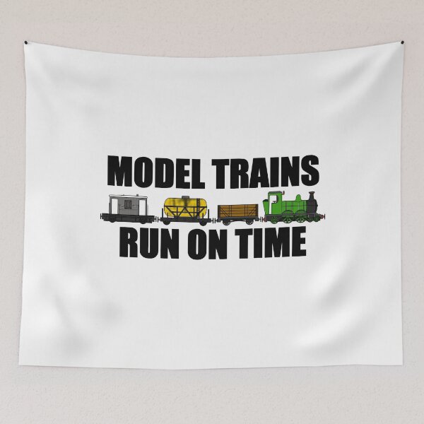 Item preview, Model Trains Run On Time Railway Funny designed and sold by doodlerob.