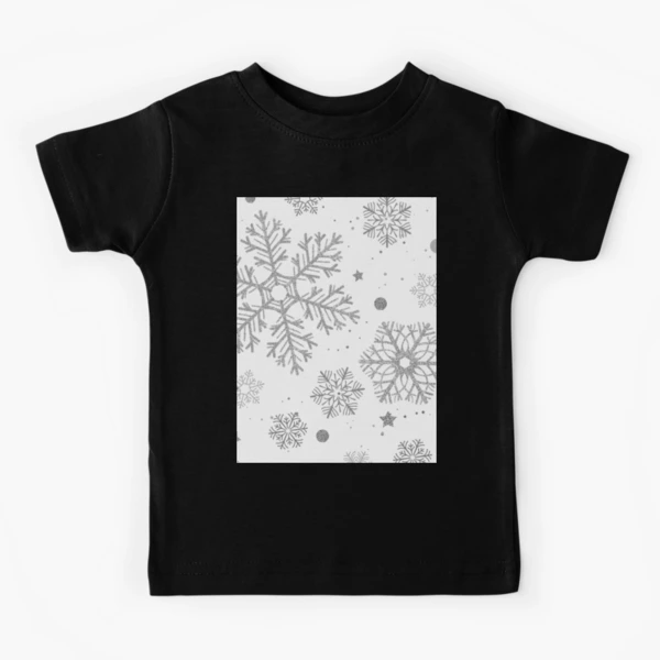 Silver snowflakes on white Kids T-Shirt for Sale by Katerina Kirilova