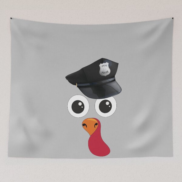 Item preview, Police Officer Thanksgiving Turkey Face  designed and sold by AshzShop.