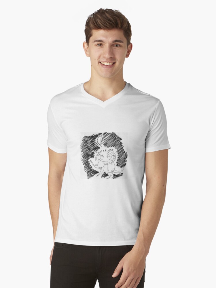 Thumbnail 1 of 3, V-Neck T-Shirt, Song Cartoon - Moondance designed and sold by bromfieldpen.