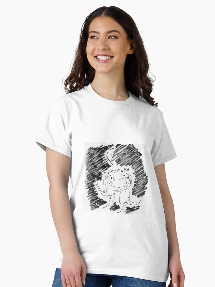 Thumbnail 2 of 7, Classic T-Shirt, Song Cartoon - Moondance designed and sold by bromfieldpen.