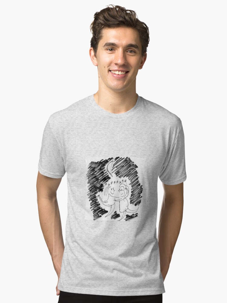 Thumbnail 1 of 7, Tri-blend T-Shirt, Song Cartoon - Moondance designed and sold by bromfieldpen.