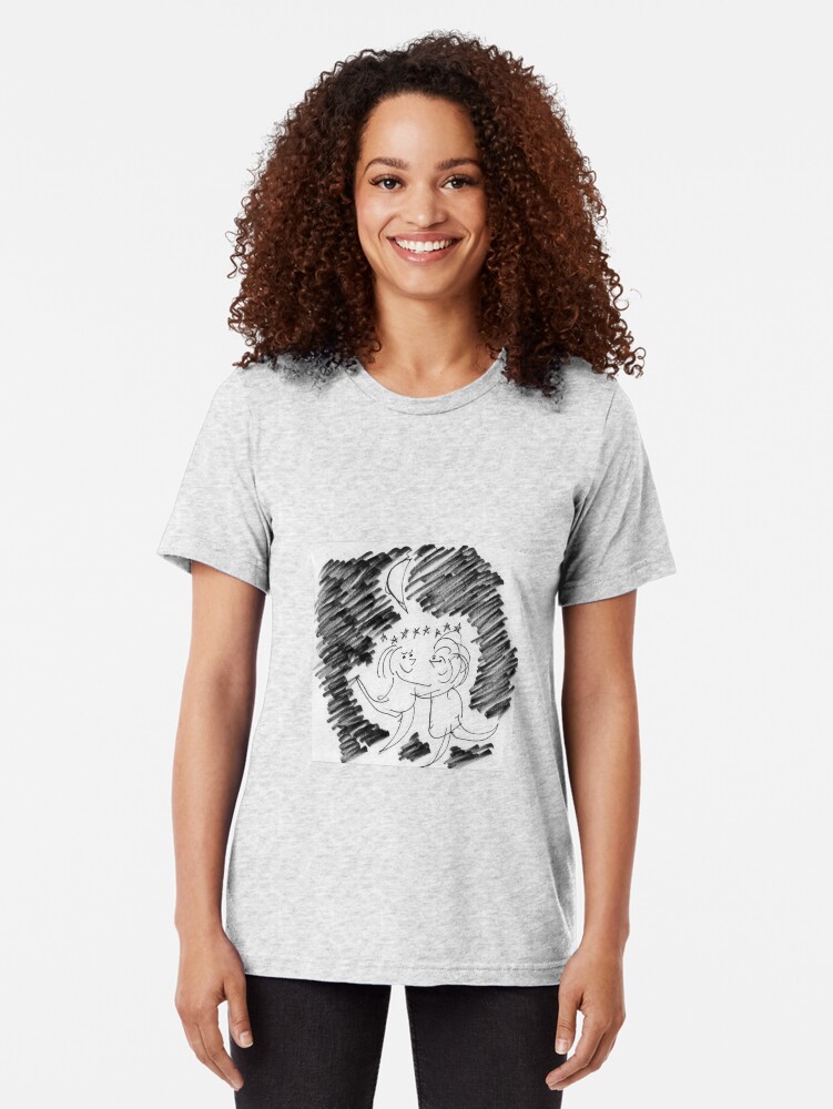 Thumbnail 2 of 7, Tri-blend T-Shirt, Song Cartoon - Moondance designed and sold by bromfieldpen.