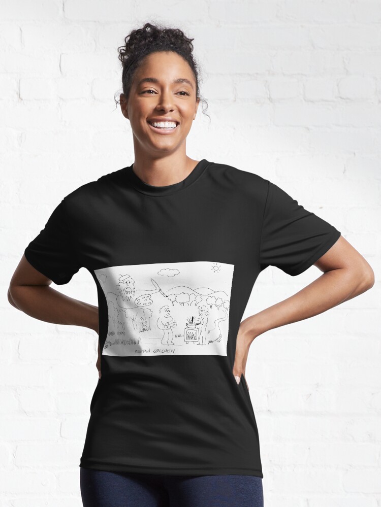 Thumbnail 6 of 7, Active T-Shirt, Song Cartoon - Mountain Greenery designed and sold by bromfieldpen.