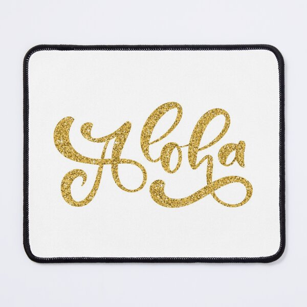 Item preview, Hawaiian symbol ~ Aloha hand lettering ~ Gold glitter on white designed and sold by oceanys.