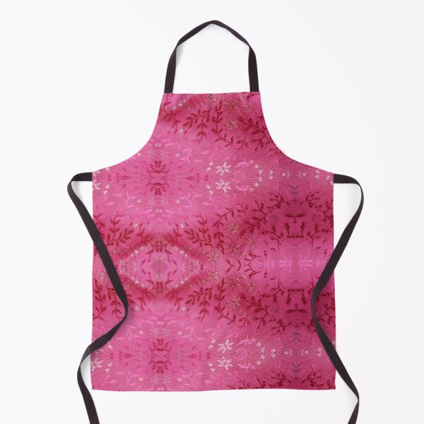 Item preview, Patrón floral suave, flores blancas y ramitas rosas sobre fondo rosa. designed and sold by homemadecreate.