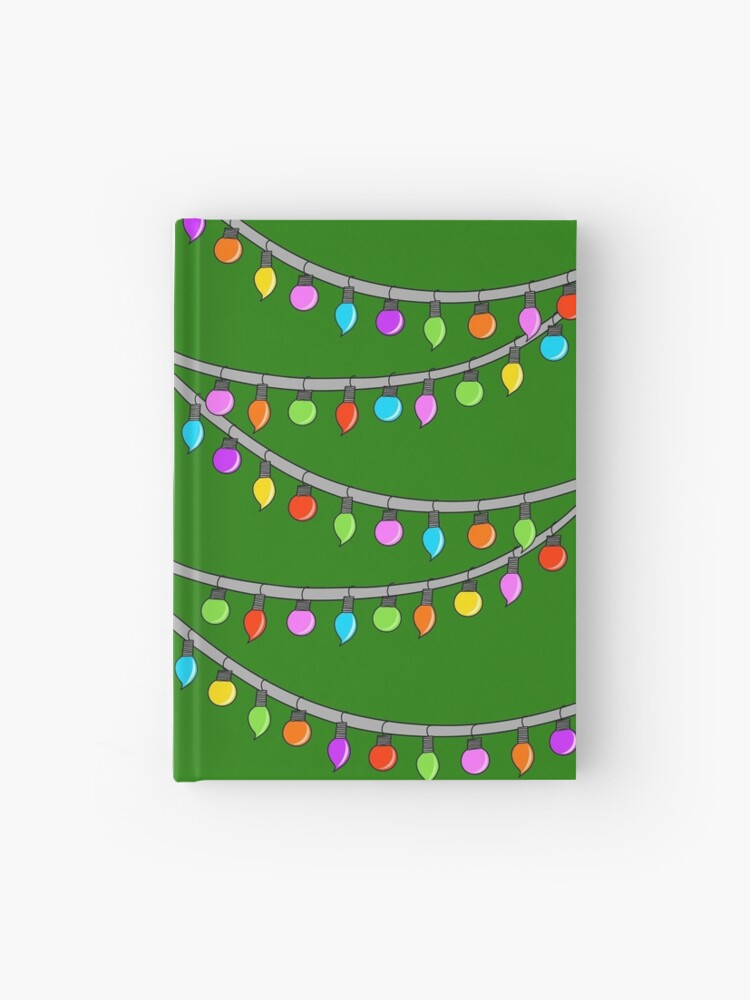 Colorful Rainbow Ornament String Lights Christmas Tree Design, made by  EndlessEmporium Hardcover Journal for Sale by EndlessEmporium