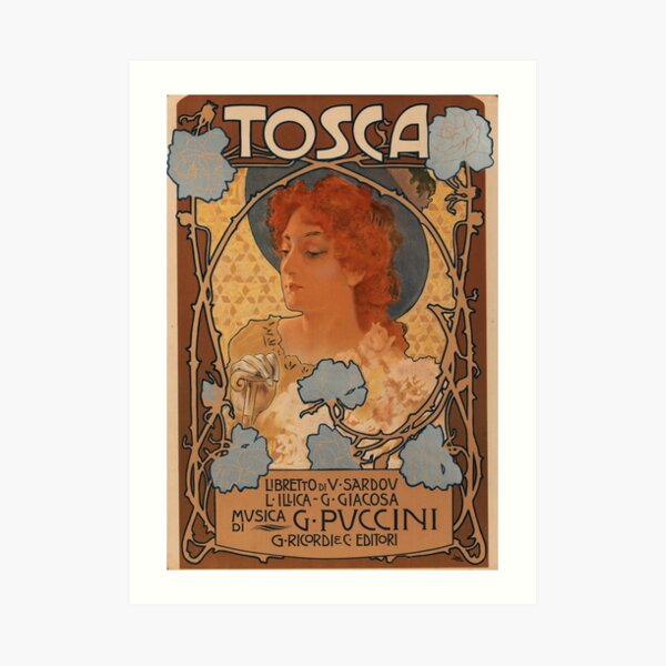 Vintage Art Nouveau La Boheme Opera Music Poster