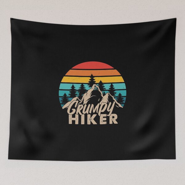 Item preview, Grumpy Hiker Funny Hiking Camping Retro Mountains designed and sold by StrongShirts.