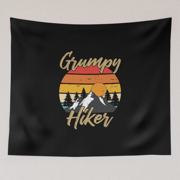 Item preview, Grumpy Hiker Funny Hiking Camping Retro Mountains designed and sold by StrongShirts.