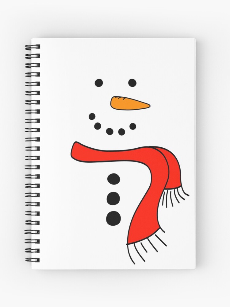 cute-doodle-snowman-with-red-scarf-made-by-endlessemporium-journal-for-sale-by-endlessemporium-redbubble