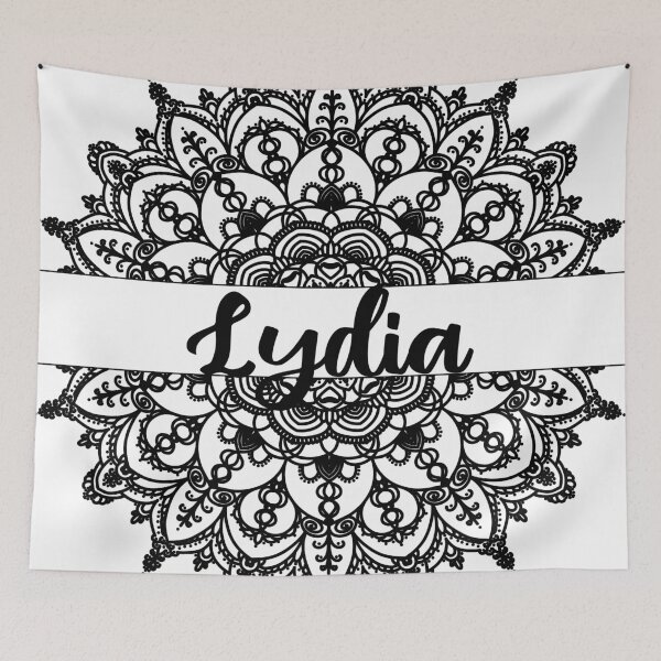 Item preview, First name Lydia mandala in black designed and sold by felinefeelings.