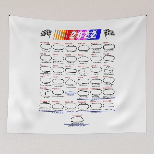 Item preview, Schedule Nascar Cup Series 2022 white designed and sold by ideasfinder.