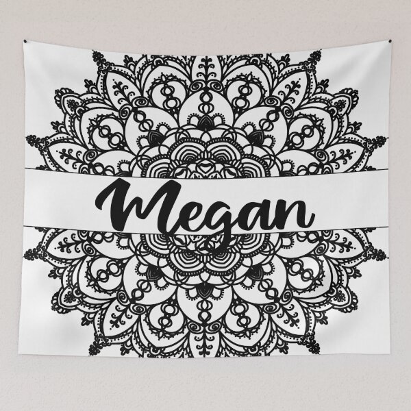 Item preview, First name Megan mandala in black designed and sold by felinefeelings.