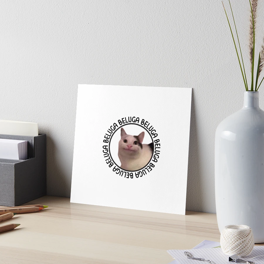 beluga cat meme | Art Board Print