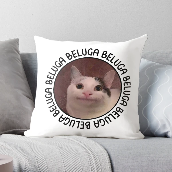 Beluga Cat - Beluga Cat Meme - Pillow