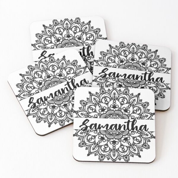 Item preview, First name Samantha mandala in black designed and sold by felinefeelings.