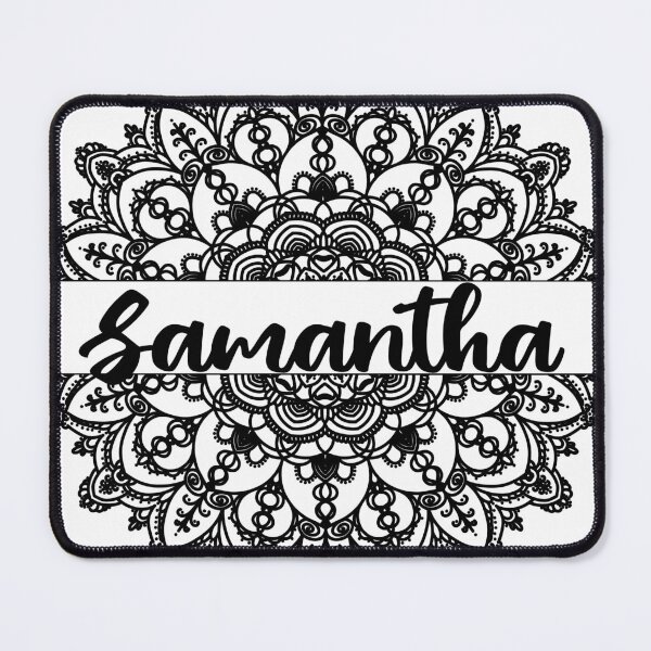 Item preview, First name Samantha mandala in black designed and sold by felinefeelings.