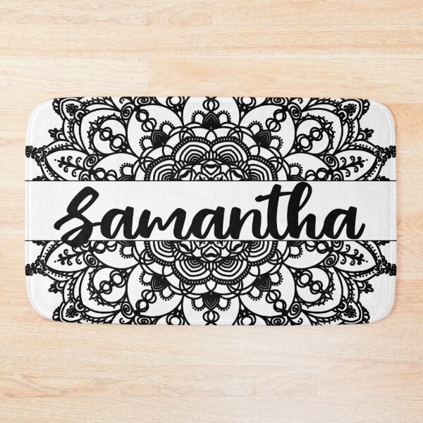 Item preview, First name Samantha mandala in black designed and sold by felinefeelings.