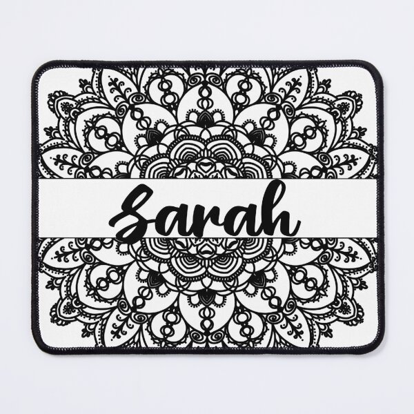 Item preview, First name Sarah mandala in black designed and sold by felinefeelings.