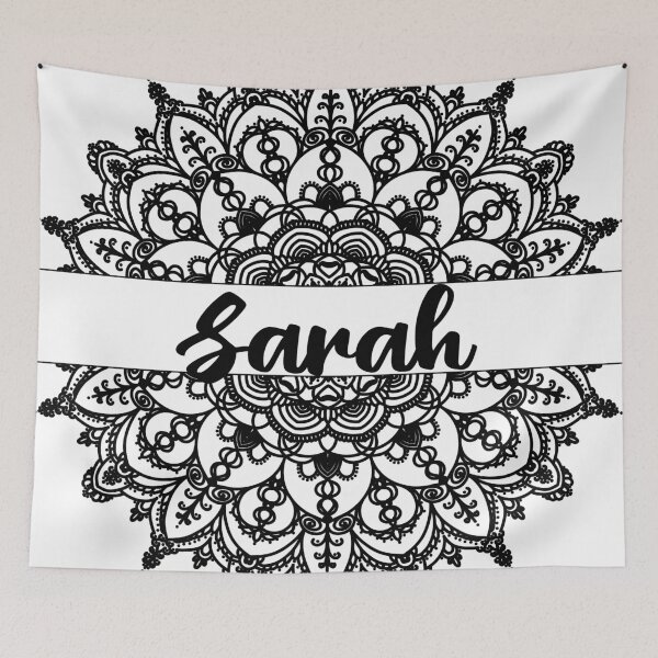 Item preview,  First name Sarah mandala in black designed and sold by felinefeelings.