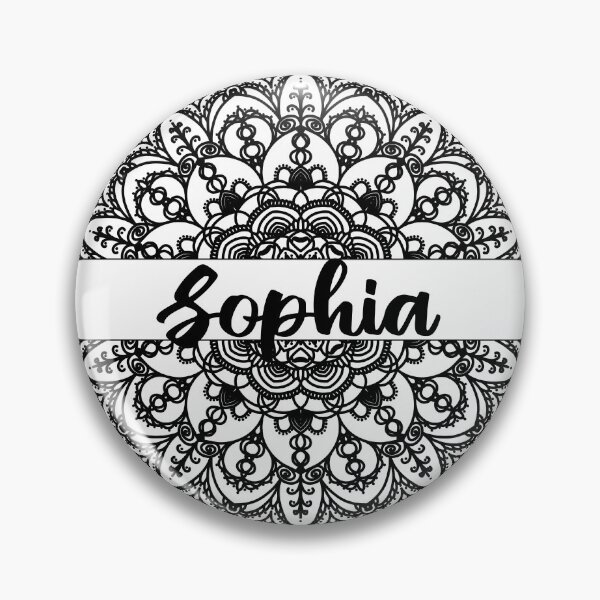 Item preview, First name Sophia mandala in black designed and sold by felinefeelings.