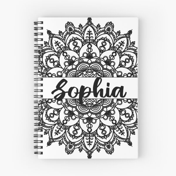 Item preview, First name Sophia mandala in black designed and sold by felinefeelings.