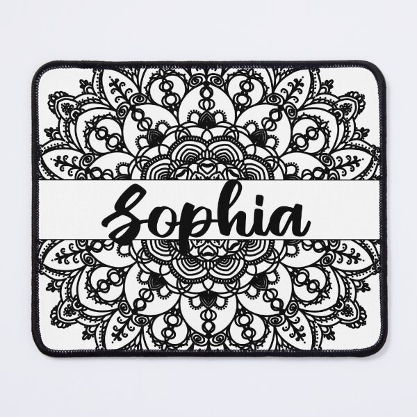 Item preview, First name Sophia mandala in black designed and sold by felinefeelings.