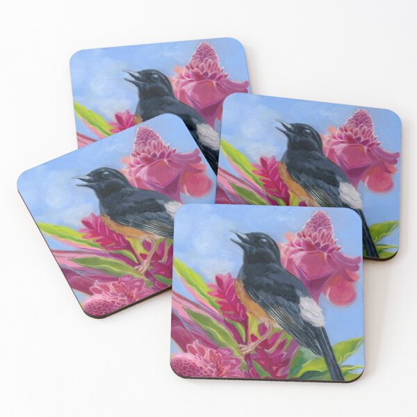 Item preview, Shama Bird with Ginger Flowers designed and sold by Wendy Roberts.