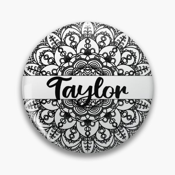 Item preview, First name Taylor mandala in black designed and sold by felinefeelings.