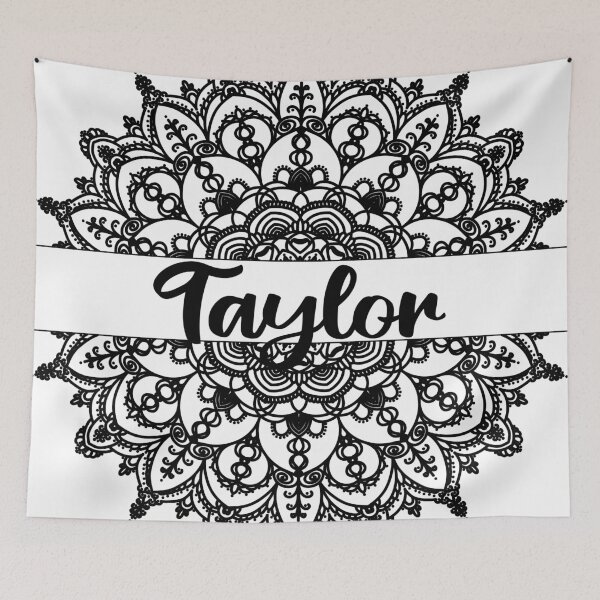 Item preview, First name Taylor mandala in black designed and sold by felinefeelings.