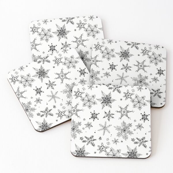 Item preview, Snow flakes (black on white) designed and sold by jaycejvr.
