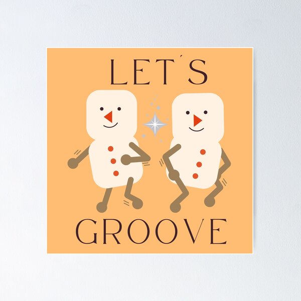 Feel the groove‚ slogan poster, Fun, groovy, retro style design