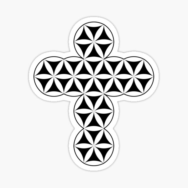 The Cross Of Life, Inverse 2D/Black. Sticker