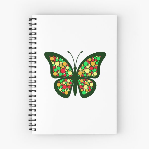 Aperçu de l'œuvre Papillon créatif vert avec des ailes pointillées colorées créée et vendue par Deviser.