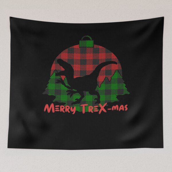 Item preview, Merry T-Rex-Mas - Dinosaur Funny Holiday with Plaid Tyrannosaurus Rex designed and sold by apathecary.
