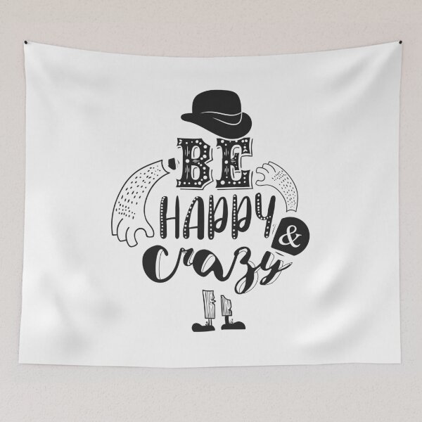 Item preview, Be Happy & Crazy designed and sold by BeeMeCreative.