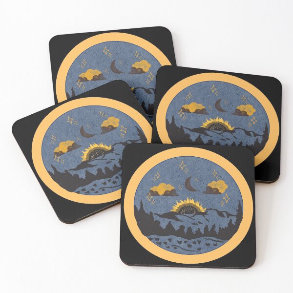 Item preview, Sunflower In The Night  - Yellow Distressed Style Badge designed and sold by Onewivnacher.
