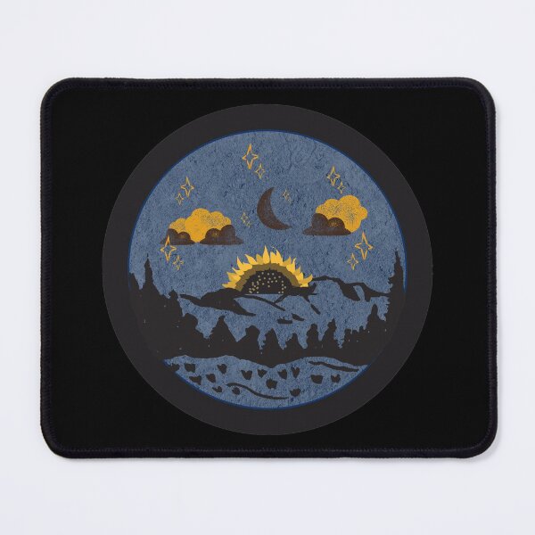 Item preview, Sunflower In The Night - Black Distressed Style Badge designed and sold by Onewivnacher.