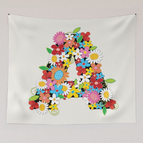 Item preview, Spring Flowers Alphabet A Monogram © fatfatin designed and sold by fatfatin.