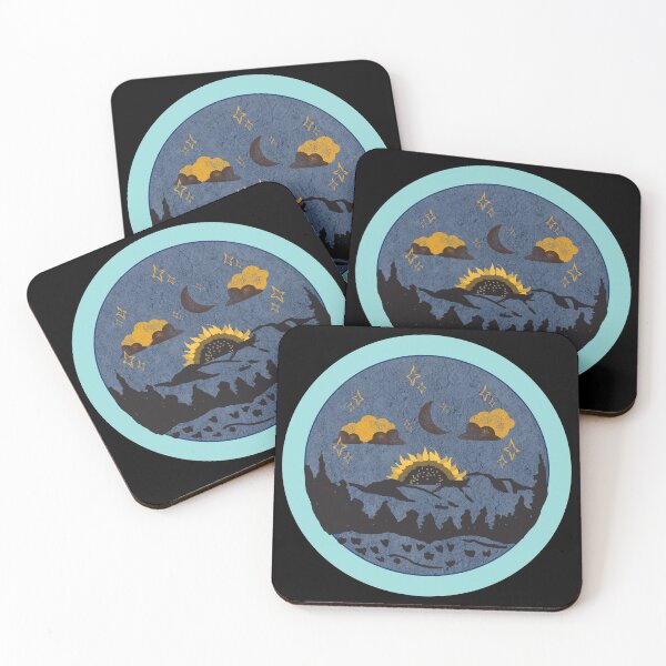 Item preview, Sunflower In The Night  - Teal Distressed Style Badge designed and sold by Onewivnacher.