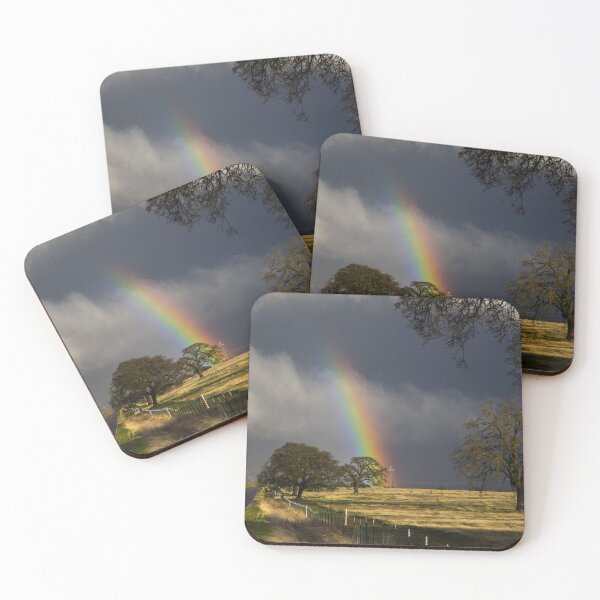 Item preview, Rainbow, rain, road near Stockton, California designed and sold by OrcaNature.