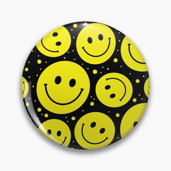 Acid Smiley Face Repeat Pattern Pin
