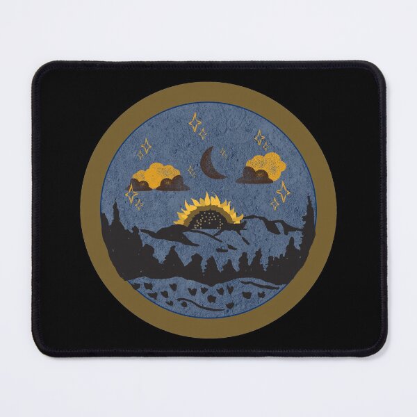 Item preview, Sunflower In The Night - Brown Distressed Style Badge designed and sold by Onewivnacher.