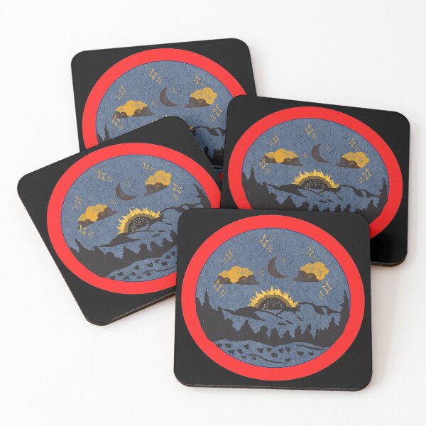 Item preview, Sunflower In The Night  - Red Distressed Style Badge designed and sold by Onewivnacher.